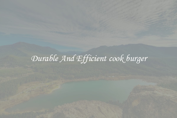 Durable And Efficient cook burger