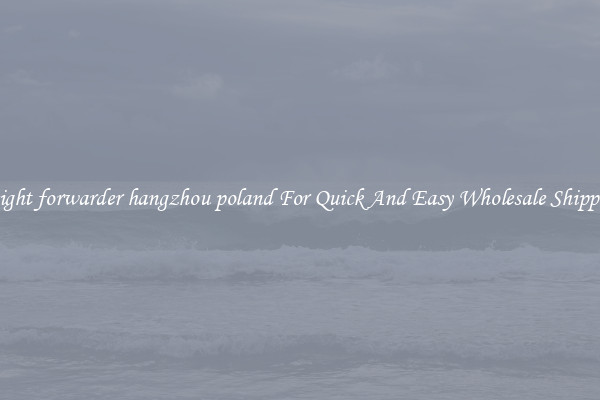 freight forwarder hangzhou poland For Quick And Easy Wholesale Shipping