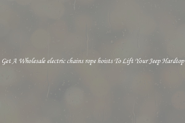 Get A Wholesale electric chains rope hoists To Lift Your Jeep Hardtop
