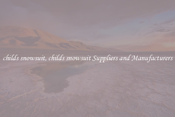 childs snowsuit, childs snowsuit Suppliers and Manufacturers