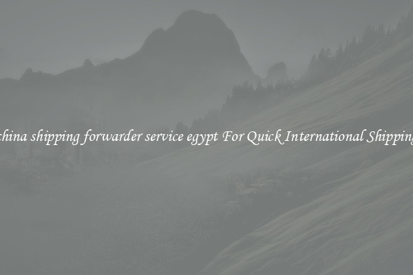 china shipping forwarder service egypt For Quick International Shipping