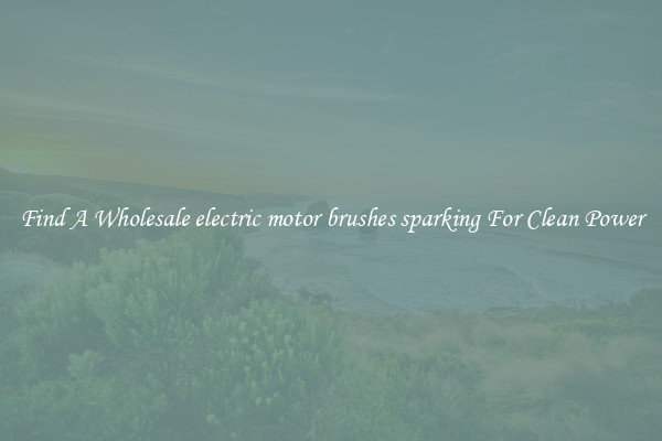 Find A Wholesale electric motor brushes sparking For Clean Power