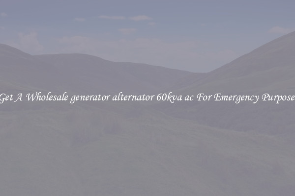 Get A Wholesale generator alternator 60kva ac For Emergency Purposes