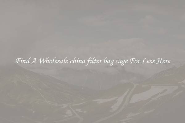 Find A Wholesale china filter bag cage For Less Here