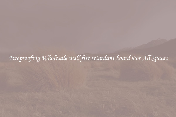 Fireproofing Wholesale wall fire retardant board For All Spaces