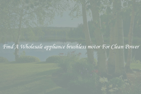 Find A Wholesale appliance brushless motor For Clean Power