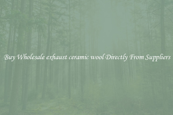 Buy Wholesale exhaust ceramic wool Directly From Suppliers