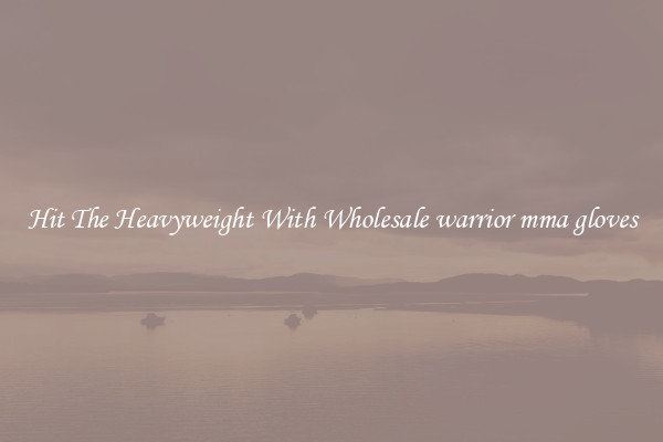 Hit The Heavyweight With Wholesale warrior mma gloves