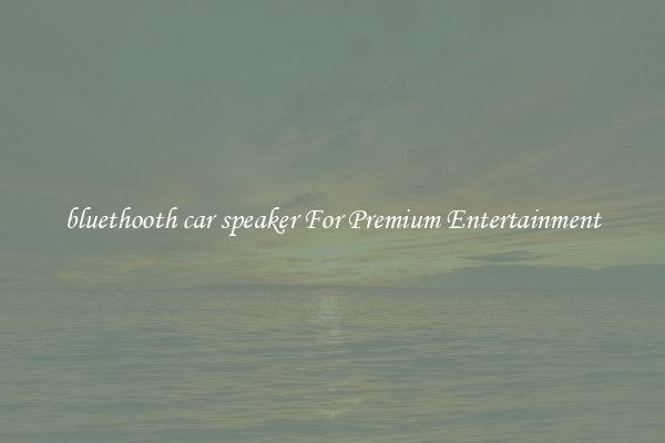 bluethooth car speaker For Premium Entertainment