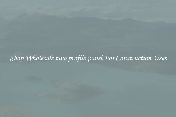 Shop Wholesale two profile panel For Construction Uses